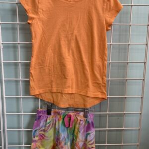 Size 7/8 - Orange/Floral PJ Set