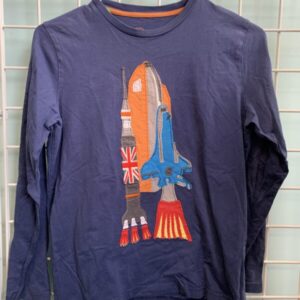 Size 11/12 - Blue Space Ship Boden Shirt
