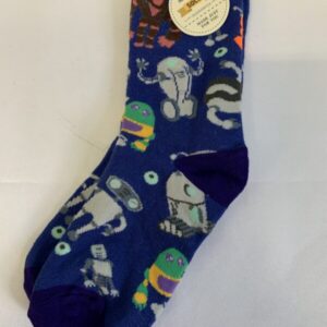 Gear: Youth - Blue Aliens & Robots Sock (New)