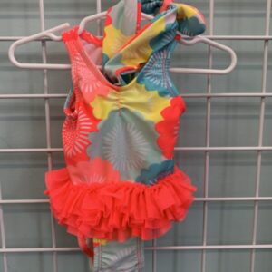Size 03/06 Month - Orange Floral Tutu Swimsuit with Headband