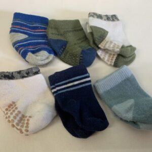 Socks - Infant - 03/06 Month, Green/Blue/White 6 Pack