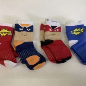Socks - Infant - 12/24 Month, Red/Blue/Brown 4 Pack