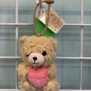 Toy: Bear with Heart - Brown Clip (New)