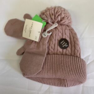 Winter Hat - Toddler 2/3, Pink Laura Ashley with Mittens (New)