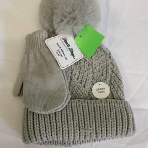 Winter Hat - Toddler 2/4, Grey First Steps with Mittens (New)