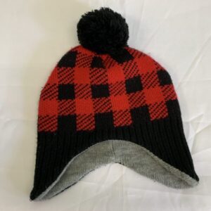 Winter Hat - Toddler 2/4, Red/Black Checked