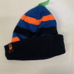 Winter Hat - Youth OSFM, Blue/Orange Stripe North Face