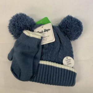 Winter Hat - Toddler 2/4, Blue First Steps with Mittens (New)