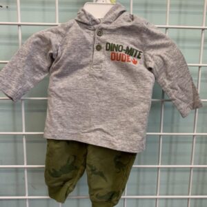 Size 03 Month - Green/Grey Dino-Mite Dude