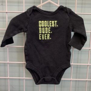 Size 06 Month - Black Coolest Dude Ever Onesie
