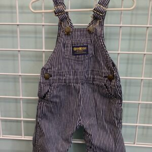Size 06/09 Month - Blue/White Stripe Jean Bib Overall