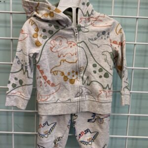 Size 09 Month - Grey Dinosaur Set