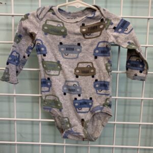 Size 09 Month - Grey Car Onesie