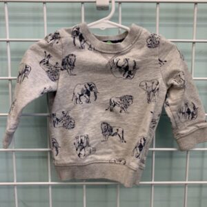 Size 12 Month - Grey Elephant & Lion Sweatshirt