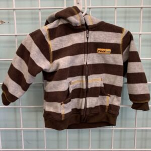 Size 12 Month - Brown/Grey Stripe Rock On Sweatshirt