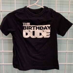 Size 2T - Black The Birthday Dude Shirt