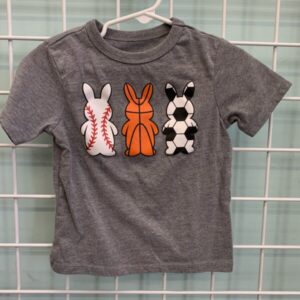 Size 2T - Grey Sports Bunny Shirt