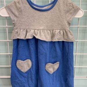 Size 4T - Grey/Blue Heart Dress