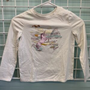 Size 6/7 - White Unicorn Believe Shirt