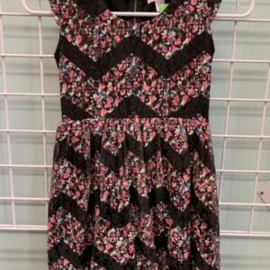 Size 7/8 - Black/Pink Lace Dress