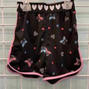 Size 7/8 - Black/Pink Butterfly Short
