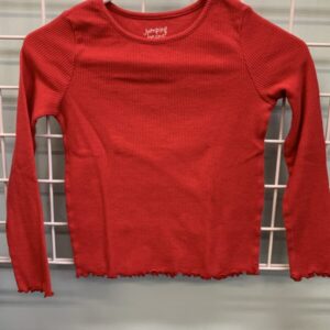 Size 8 - Red Woven Ruffle Shirt