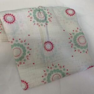 Blanket: White/Pink/Green Aden & Anais Muslin Swaddle