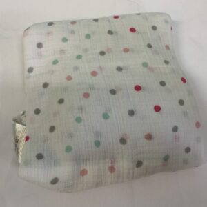 Blanket: White/Pink/Green Dots Aden & Anais Muslin Swaddle