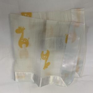 Blanket: White/Yellow Giraffe Aden & Anais Muslin Security Lovie