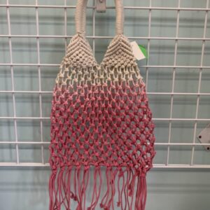 Gear: White/Pink Macrame Bag (New)