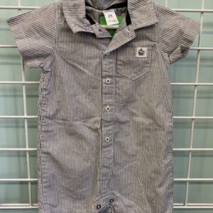Size 24 Month - Grey/White Pinstripe Romper