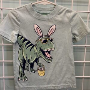 Size 2T - Blue Easter Dinosaur Shirt