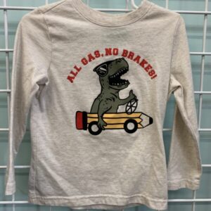 Size 3T - Cream All Gas, No Brakes Shirt