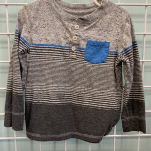 Size 3T - Grey/Blue Stripe Shirt