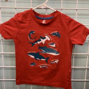 Size 4T - Red Shark Shirt