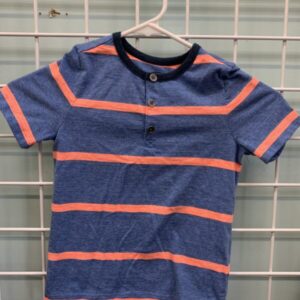 Size 4T - Blue/Orange Stripe Shirt