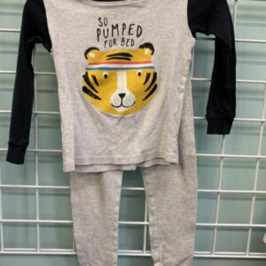 Size 4T - Grey/Black So Pumped For Bed PJ Set