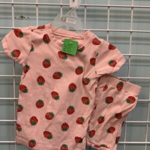 Size 5T - Pink/Red Strawberry PJ Set