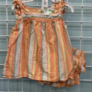 Size 5T - Orange/Green Stripe Set