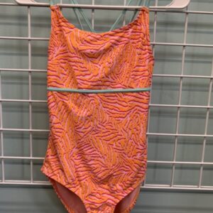 Size 12/14 - Orange/Pink Spyder Swimsuit