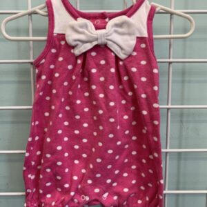 Size 00/03 Month - Pink/White Polka Dot Romper
