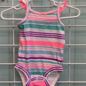 Size 03 Month - White/Pink Stripe Onesie
