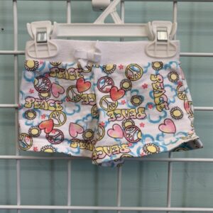 Size 03/06 Month - White Peace Short