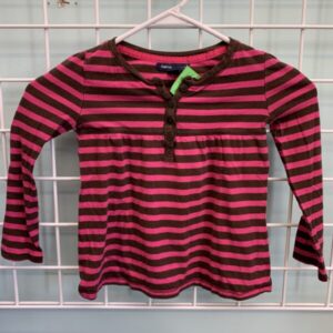Size 4/5 - Pink/Brown Stripe Shirt