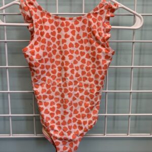 Size 4/5 - Orange Hearts Swimsuit