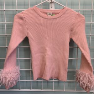 Size 7/8 - Pink Feather Sweater