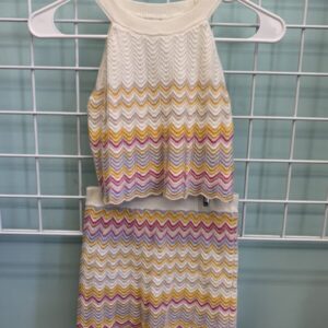 Size 7/8 - Cream Zig Zag Sweater Set