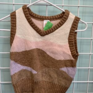 Size 7/8 - Brown/Pink Sweater Vest