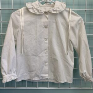 Size 8 - White Peter Pan Collar Button Down Shirt