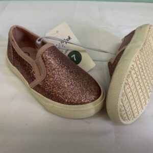 Shoes - Size 07 Toddler, Pink Sparkle Slip On (New)